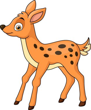 Vector illustration of Cute deer cartoon on white background