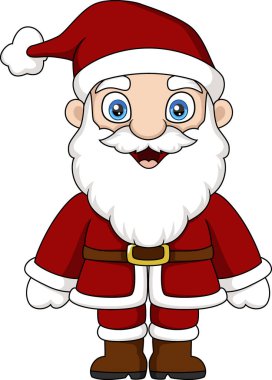 Beyaz arkaplanda Şirin Noel Baba çizgi filminin vektör illüstrasyonu