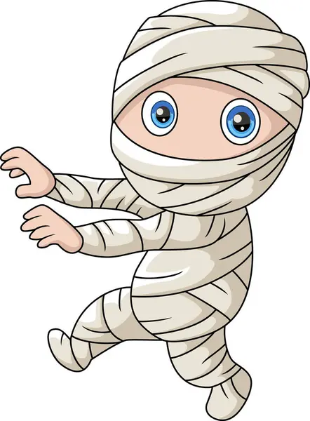 Vector Illustration Cute Mummy Cartoon White Background — Stock Vector