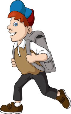 Beyaz arka planda şirin çocuk çizgi filminin vektör çizimi