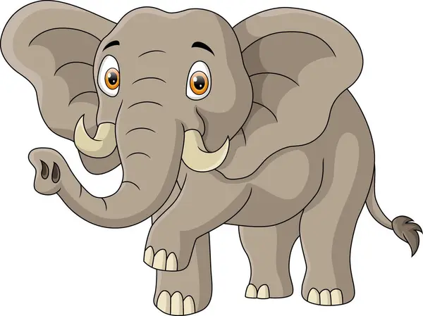 Ilustrație Vectorială Desenelor Animate Drăguțe Elefant Fundal Alb Grafică vectorială