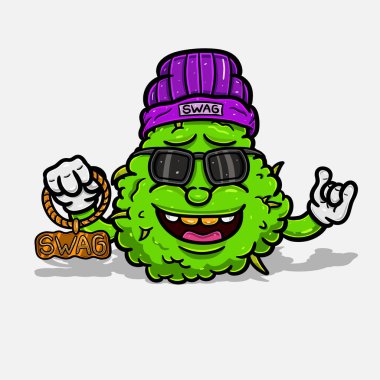 Cam, Swag Şapka ve Zincirli Ot Çizgi Filmi.