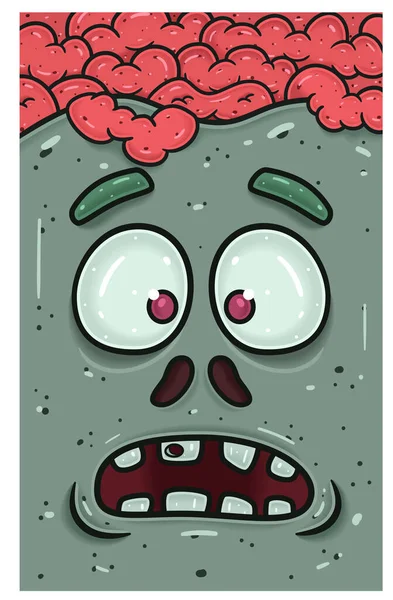 Expresión Incrédula Caricatura Del Personaje Zombie Face Fondos Pantalla Cubierta — Archivo Imágenes Vectoriales
