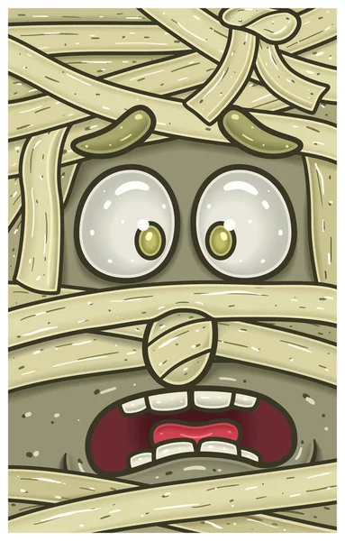 무표정 Mummy Face Expression Character Cartoon Wallpaper Cover Label Packaging — 스톡 벡터