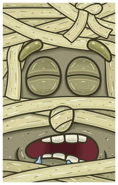 Sleepy Expression Mummy Face Expression Character Cartoon Inglés Fondos Pantalla — Archivo Imágenes Vectoriales