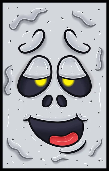 High Expression White Ghost Face Expression Character Cartoon Tapety Obaly — Stockový vektor