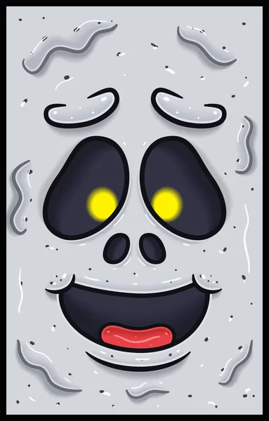 Happy Expression White Ghost Face Expression Character Cartoon Tapety Obaly — Stockový vektor