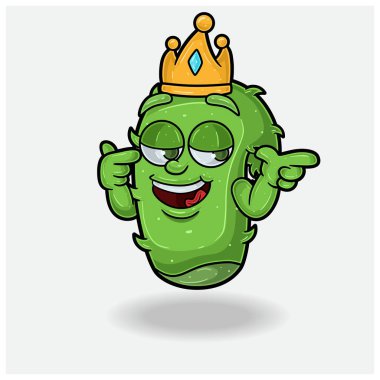 Aloe vera maskot karakteri kendini beğenmiş ifadeli. Marka, etiket, paketleme ve ürün için. 