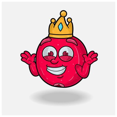 Kızılcık Meyvesi Maskot Karakteri. Gülmeyi Bilmeyen Karikatür. Marka, etiket, paketleme ve ürün için. 