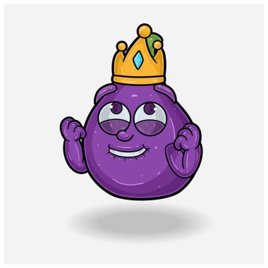 İncirli meyve maskotu çizgi filmi, neşeli bir ifade. Marka, etiket, paketleme ve ürün için. 