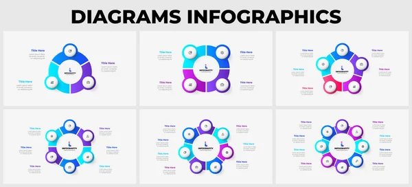 Slides Circle Infographics Elements Business Presentation Vector Cycle Design Templates — Stockvektor