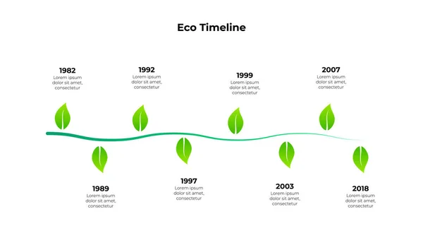 Stängel Mit Blättern Pflanzen Ökologie Infografik Vorlage Umweltfreundliche Vorlage — Stockvektor