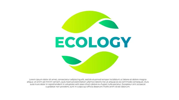 Αφηρημένο Πράσινο Οικολογικό Λογότυπο Άνοιγμα Διαφανειών Για Οικολογική Παρουσίαση — Διανυσματικό Αρχείο