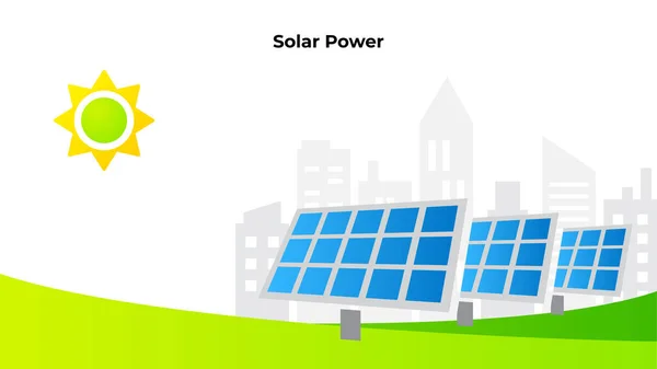 Infográfico Energia Solar Com Colecionadores Modelo Design Ecológico Ilustração Vetorial — Vetor de Stock