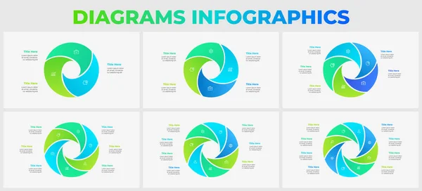 Kumpulan Elemen Lingkaran Dibagi Menjadi Dan Pilihan Templat Dari Infografis - Stok Vektor