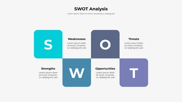 Swot Diagram Options Infographic Design Template — Stock Vector
