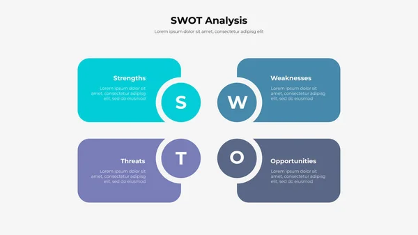 Illustration Swot Analysis Strategic Planning Infographic Design Template — Stock Vector