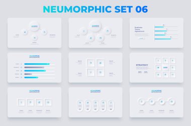 Nörofizm bilgi grafikleri ayarlandı. Zaman çizelgeleri, akış çizelgeleri ve zaman çizelgeleri. 3, 4 ve 5 seçenekli Infograph konsepti.