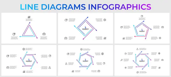 Overzicht Van Infografische Diagrammen Met Opties Stappen Processen — Stockvector