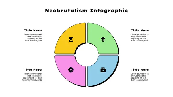 신자유주의 다이어그램은 4가지 옵션으로 나뉘어져 있습니다 인포그래픽 디자인 템플릿 벡터 그래픽