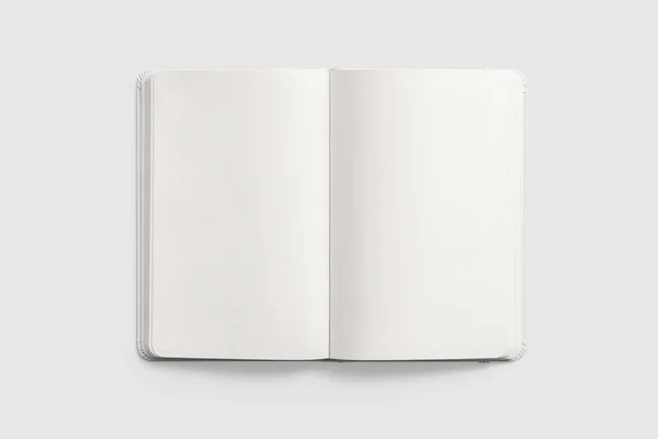 Top View White Leather Notebook Mockup Isolated Transparent Background Png — Stock Photo, Image
