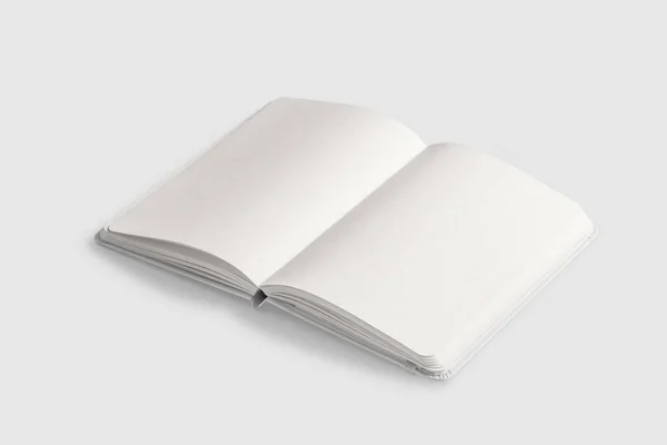 Top Kilátás Egy Fehér Bőr Notebook Mockup Elszigetelt Átlátszó Háttér — Stock Fotó