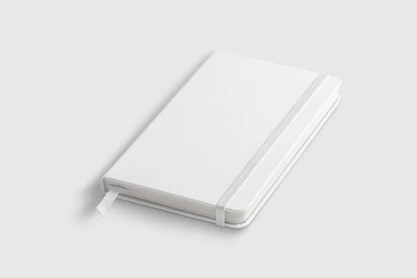 stock image Top view of a white leather notebook mockup isolated on a transparent background, PNG. High resolution. 