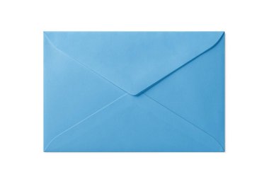 Beyaz arka planda mavi kağıt maketi var. Yüksek çözünürlük. 