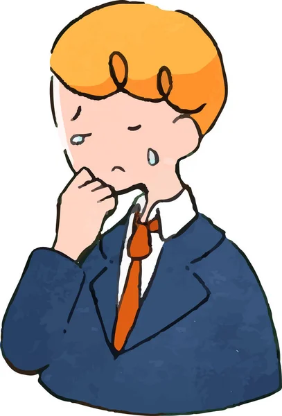 Módní Roztomilý Ručně Kreslený Styl Podnikatelské Ilustrační Set Smutný Pláč — Stockový vektor