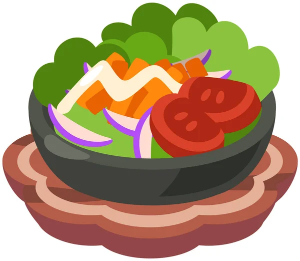 Salad Illustration_Cologne Cute Simple Dish Vector Illustration — Stock Vector