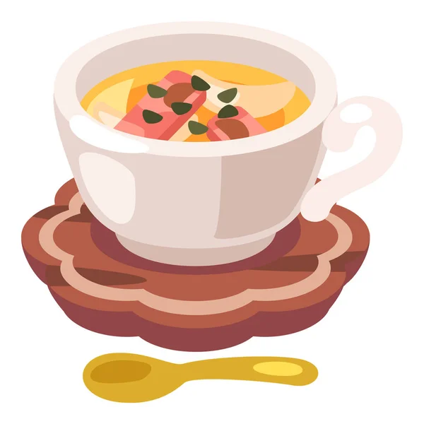 Consomme Soup Cologne Bonito Ilustração Vetor Prato Simples — Vetor de Stock