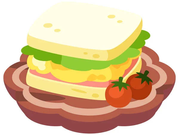 Illustratie Van Sandwich Corn Leuke Eenvoudige Schotel Vector Illustratie — Stockvector