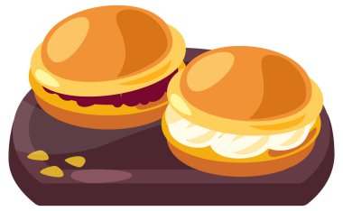Dorayaki _ corn ve basit yemek pişirme vektörü illüstrasyonu