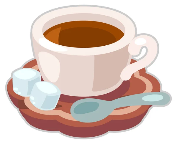 Şeker Kolonya Basit Pişirme Vektörü Illüstrasyonlu Çay Tasviri — Stok Vektör