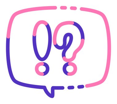 Çizgi film çizgileri _ Çizgi film tarzı simgelerinde bir Hatena işaretinin vektör illüstrasyon simgesi