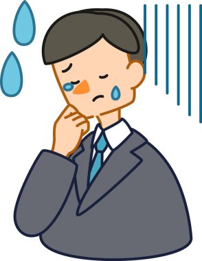 Depresyondaki bir iş adamının tasviri.