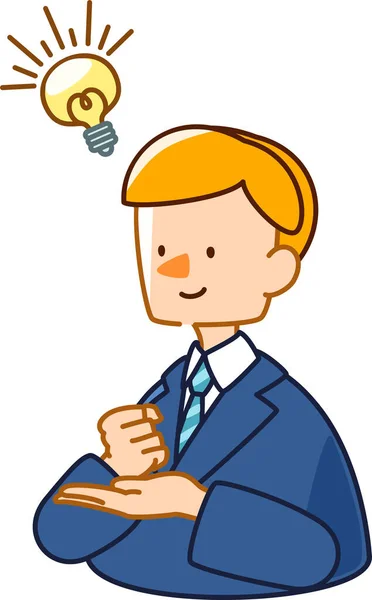 stock vector Illustration of a businessman man sparking an idea_cute