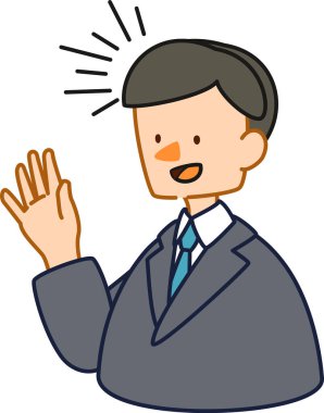 Şirin bir iş adamının vektör illüstrasyonu _ sohbetin tadını çıkar