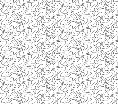 Karalama el çizimlerinin soyut vektör dikişsiz çiçek arkaplanı. Tek renkli dalga deseni. Boyama kitabı sayfası. Siyah beyaz duvar kağıdı.