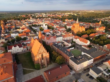 Aerial view of Chelmno. Panorama of the city of lovers. clipart