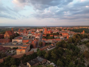 Aerial view of Chelmno. Panorama of the city of lovers. clipart