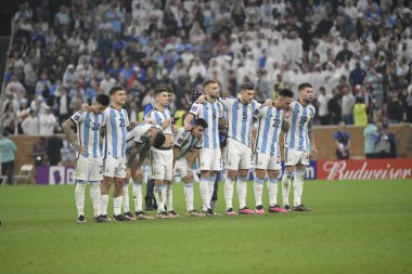 Doha-Katar 18 Aralık 2022, futbol dünya kupası finali, Arjantin ve Fransa, Arjantin Kupası şampiyonu. 