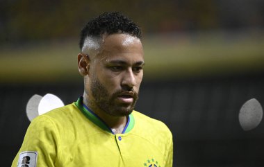 Rio de Janeiro-Brezilya 10 Mart 2023, Neymar Jr, Brezilya ve Şili takımları arasında Maracan Stadyumu 'nda oynanan maçta