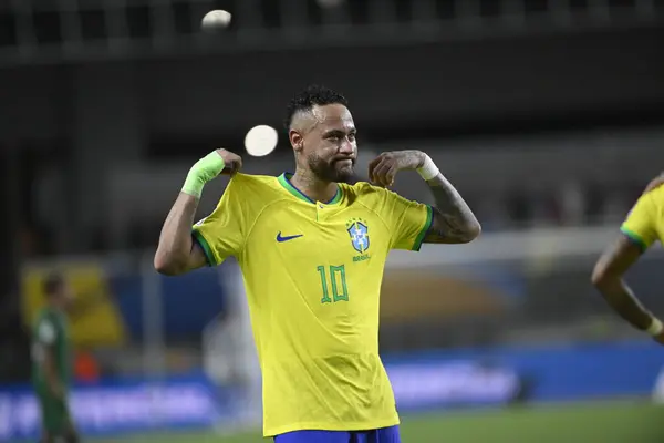 Rio de Janeiro-Brezilya 10 Mart 2023, Neymar Jr, Brezilya ve Şili takımları arasında Maracan Stadyumu 'nda oynanan maçta