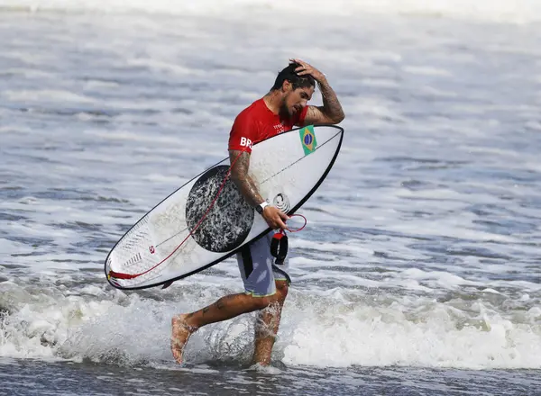 Gabriel Medina Brasil Surfea Durante Semifinal Masculina Los Eventos Surf Imagen De Stock