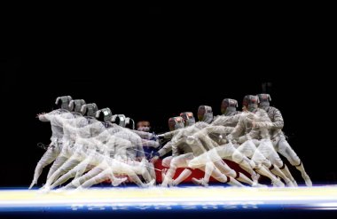 Tokyo-Japonya, 28 Temmuz 2020, Tokyo 2020 Olimpiyat Oyunları Final Eskrim Corea ve Almanya Makuhari Messe Salonu Arena 