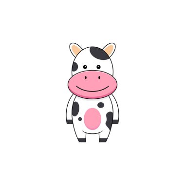 Şirin inek izole vektör grafikleri