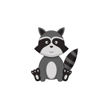 Şirin rakun izole vektör grafikleri