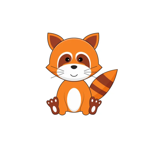 Roztomilá Červená Panda Izolované Vektorové Grafiky — Stockový vektor