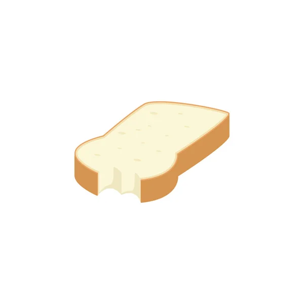 Білий Хліб Відміткою Укусу Векторна Графіка — стоковий вектор